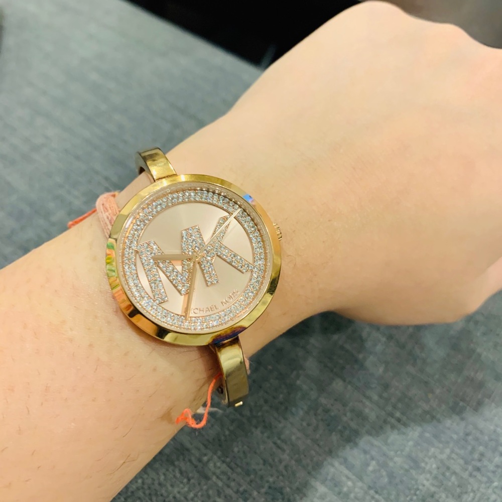 MK studded bracelet watch